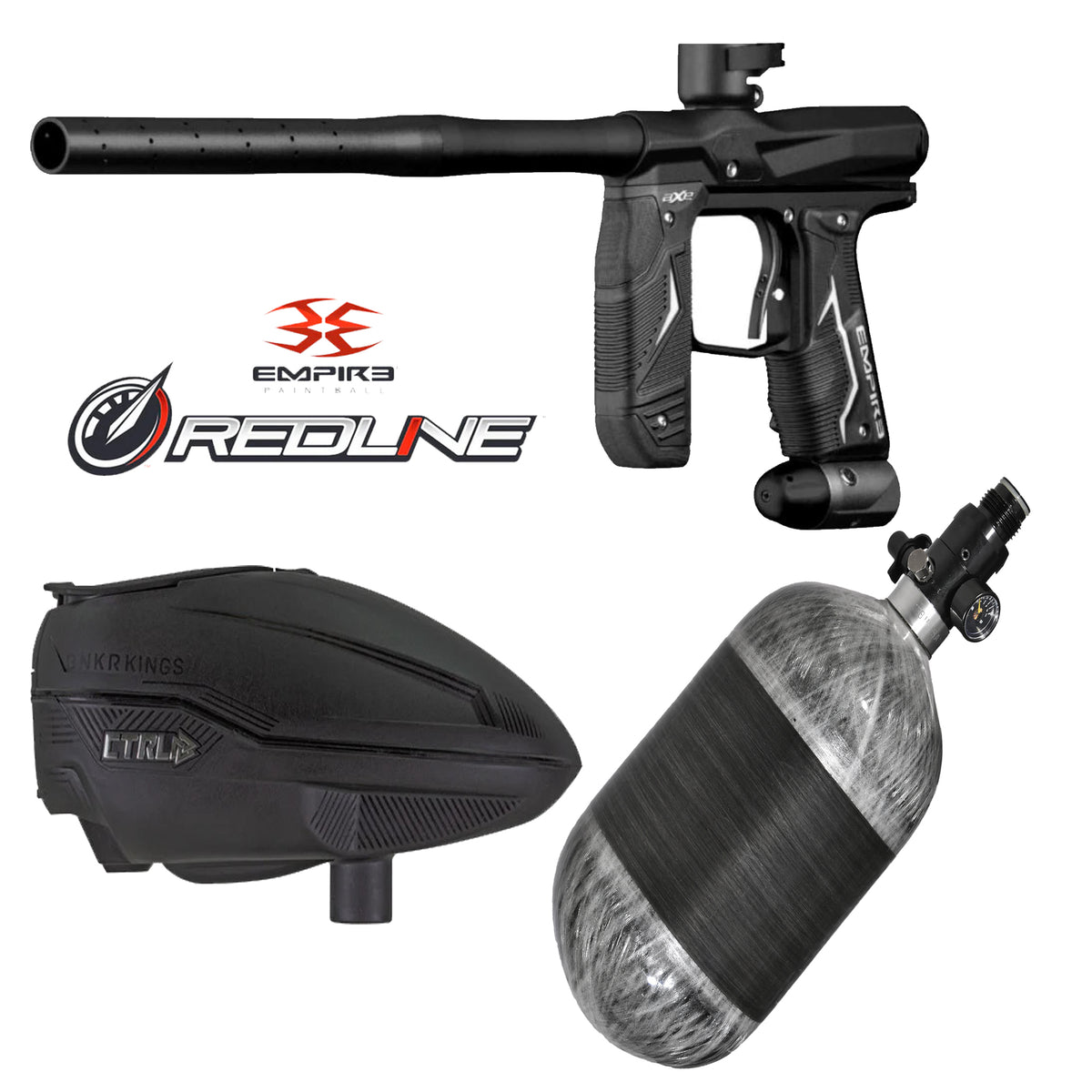 Fun On The Run Paintball Empire Axe 2.0 Redline LCD Pro Package paintball pod pack