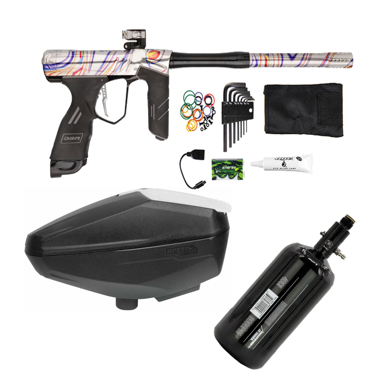 Fun On The Run Paintball DYE DSR+ Core Package paintball pod pack